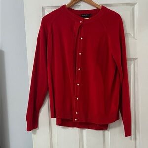 Red Cardigan with Pearl Buttons set